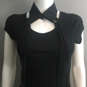Black Tee with Detachable Collar